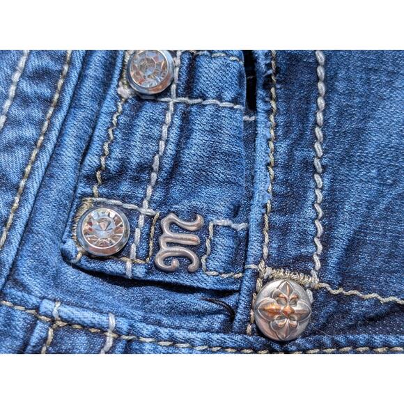 Miss Me Jeans Size 25 Ankle Skinny Y2K Rhinestone Embroidered - Picture 4 of 11
